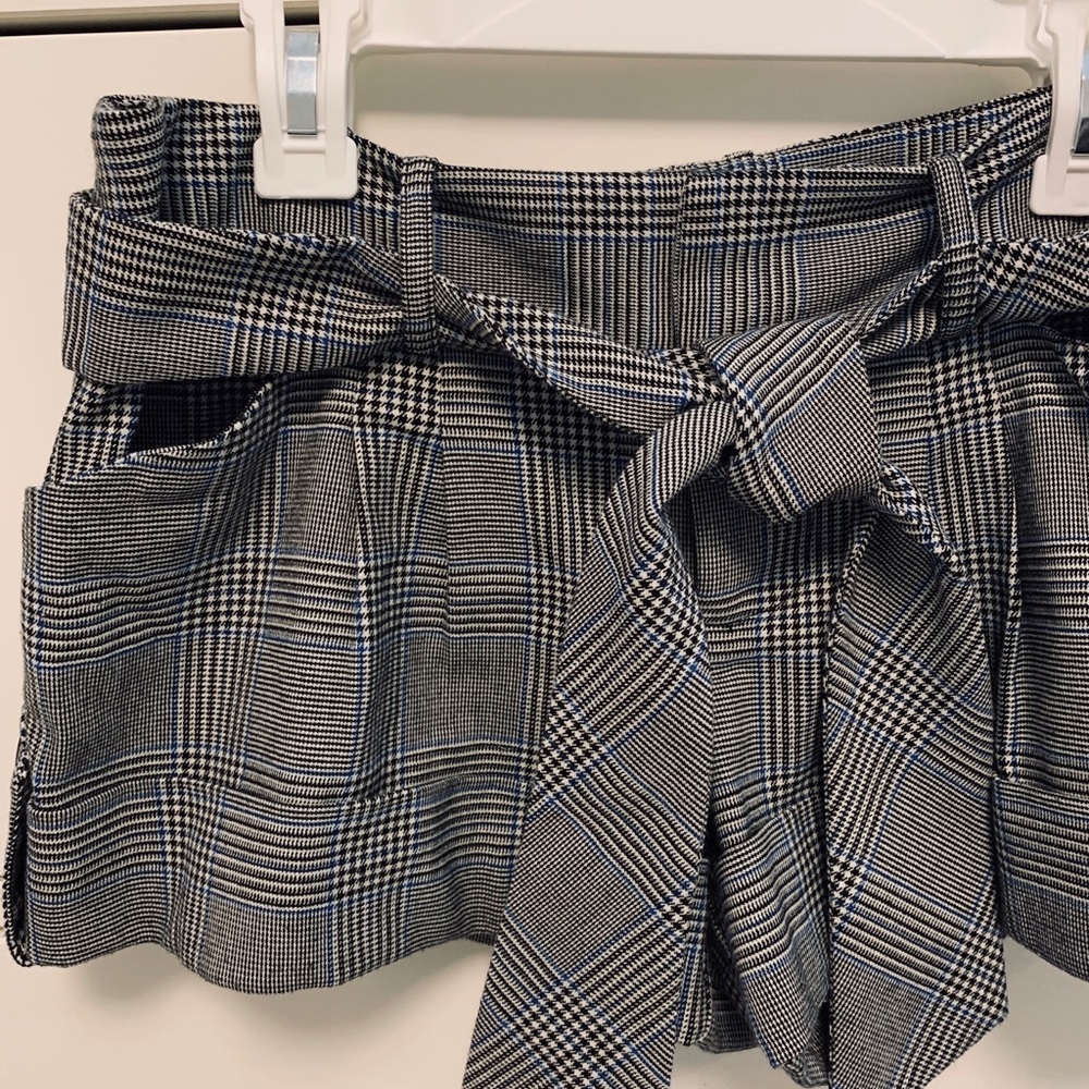 Plaid Tie Front Shorts
